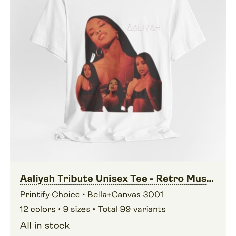 Aaliyah Tribute Unisex Tee